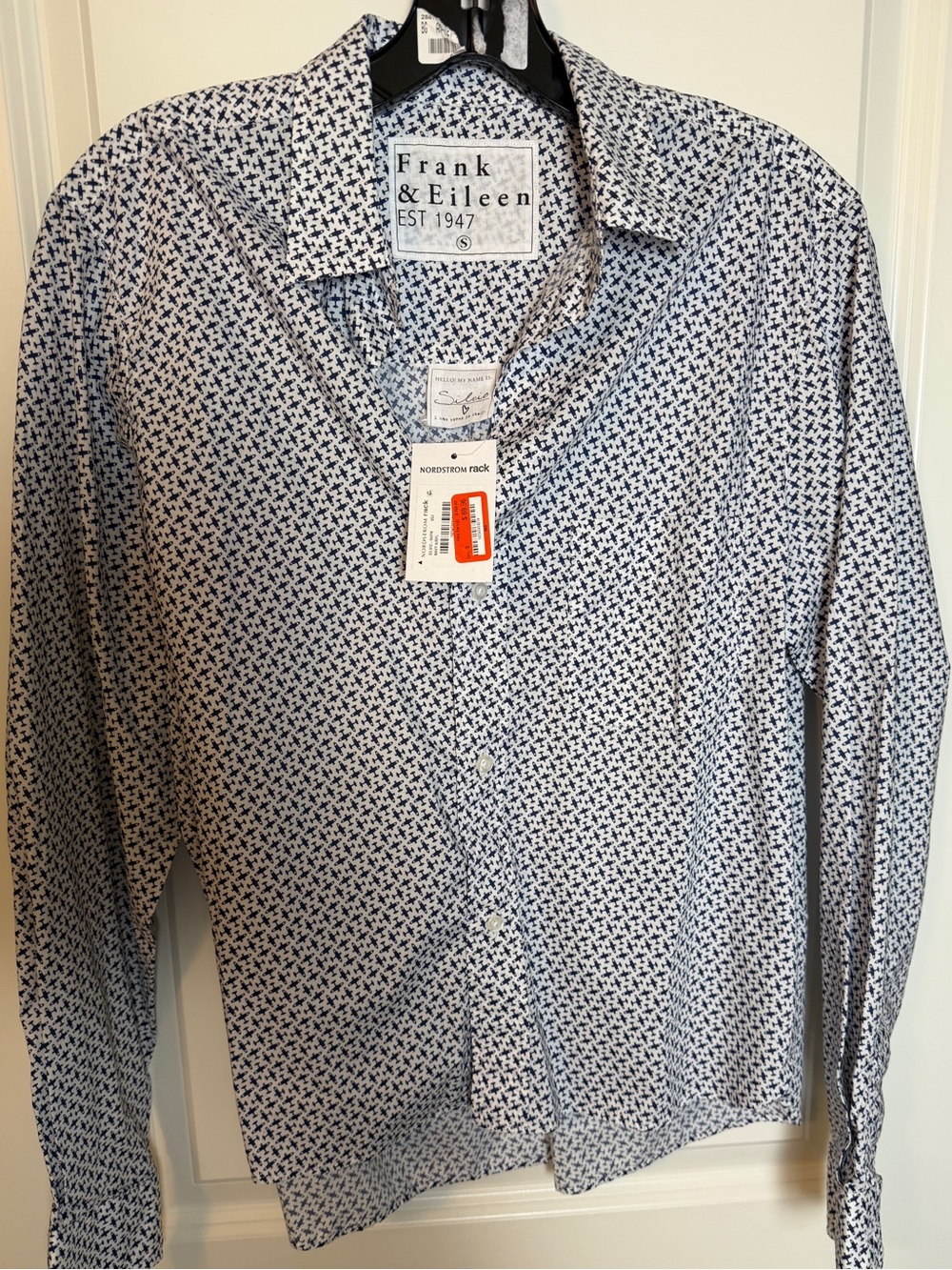 NWT Frank & Eileen Sylvio Airplane Print Blouse